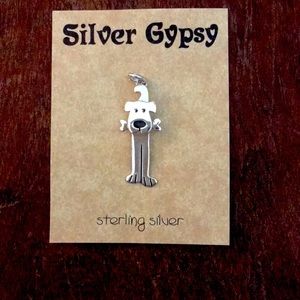 Sterling Silver Dog with Bone pendant. NWT